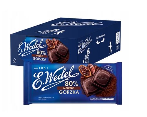 E.WEDEL CZEKOLADA MOCNO GORZKA 80% KAKAO 80g na Arena.pl
