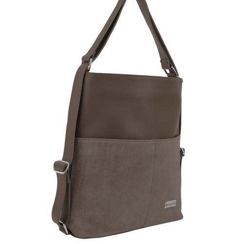 Torebka plecak z zamszem - Beżowa ciemna na Arena.pl