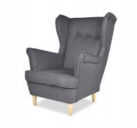 Fotel uszak ARI skandynawski  - Szary komfort domowy