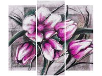 90 80CM OBRAZ T3 ELEM KOMPOZYCJA TULIPANÓW DRUK ŚCIENNY