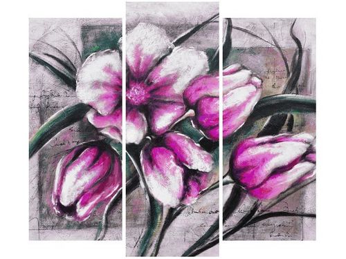 90 80CM OBRAZ T3 ELEM KOMPOZYCJA TULIPANÓW DRUK ŚCIENNY na Arena.pl