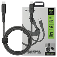 energea kabel flow usb-c - usb-c1.5m czarny/black 240w 5a pd fast charge