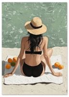 Plakat plaża czarny kostium 61x91 cm