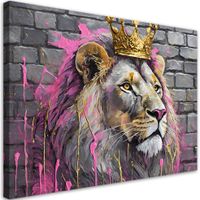 Obraz na płótnie, Król Lew Różowy 120x80