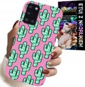 ETUI DO SAMSUNG GALAXY A31 - KAKTUSY, KAKTUS NA RÓŻOWYM TLE + FOLIA