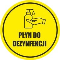 NAKLEJKA ostrzegawcza PŁYN DO DEZYNFEKCJI