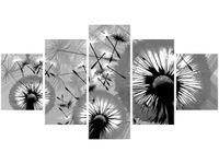 80CM 150CM OBRAZ 5 ELEM DMUCHAWCE CZERNI BIELI ŚCIENNY