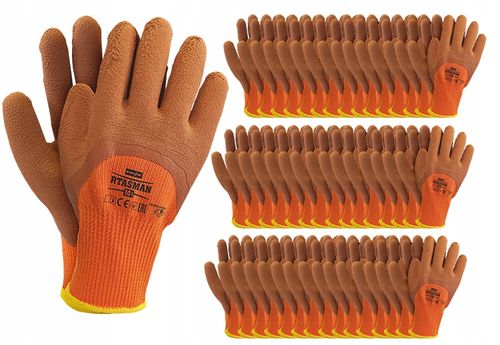 rękawice robocze / ocieplane / pomarańczowo-brązowe / rozmiar: 10 - xl na Arena.pl