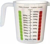 Dzbanek plastikowy z miarką i uchwytem Sam 1000 ml do odmierzania z podziałką miarka kuchenna