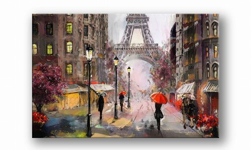 OBRAZ NA PŁÓTNIE 094 Spacer w Paryżu 40x30cm na Arena.pl