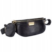 Gracio DAMSKA Nerka Saszetka Czarna na RAMIE Skora Ekologiczna Pojemna