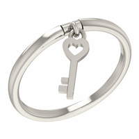 PIERŚCIONEK Z RUCHOMĄ ZAWIESZKĄ KLUCZYK ZE SREBRA SREBRO PRÓBY 925