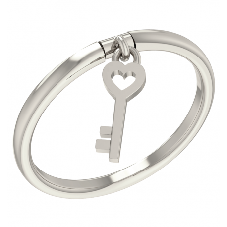 PIERŚCIONEK Z RUCHOMĄ ZAWIESZKĄ KLUCZYK ZE SREBRA SREBRO PRÓBY 925 zdjęcie 1