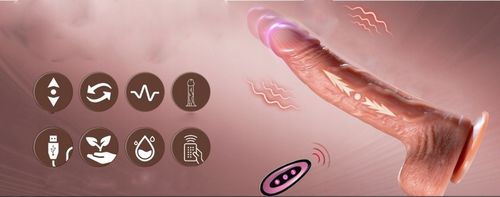 Dildo masturbator z teleskopowym i obrotowym i podgrzewanym wibratorem na Arena.pl