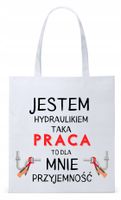 Dla Hydraulika Prezent Torba Eco Biała Shopper Z Nadrukiem Ze Zdjęciem