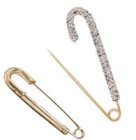 Broszka z cyrkoniami złota agrafka ozdobna elegancka przypinka