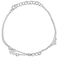 Bransoletka Srebro 925 Koniczynka Nieskończoność Serce