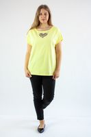 Bluzka krótki rękaw kryształowe serduszko Lara Żółta UNI