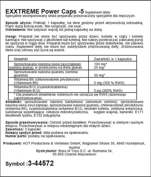 Supl.diety-Exxtreme Power Caps 1X5Stk. zdjęcie 2