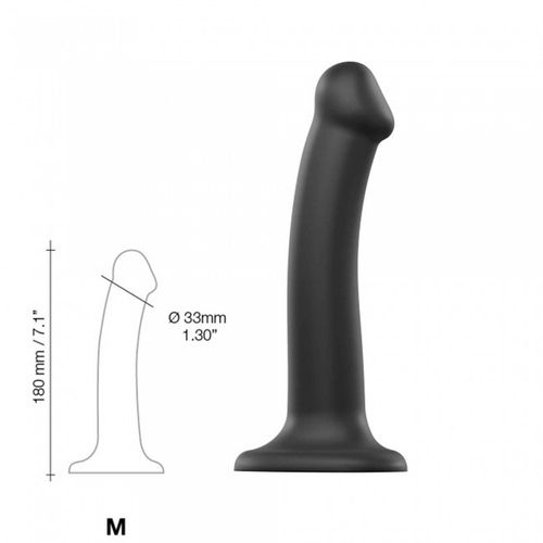 semi realistic dual density bendable dildo black   m na Arena.pl