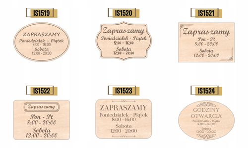 Grawerowana TABLICZKA DREWNIANA z godzinami otwarcia TWÓJ TEKST LOGO na Arena.pl