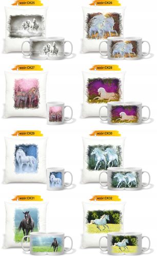 Zestaw PREZENTOWY PODUSZKA + KUBEK nadruk zdjęcie KONIA KOŃ RÓŻNE WZORY na Arena.pl