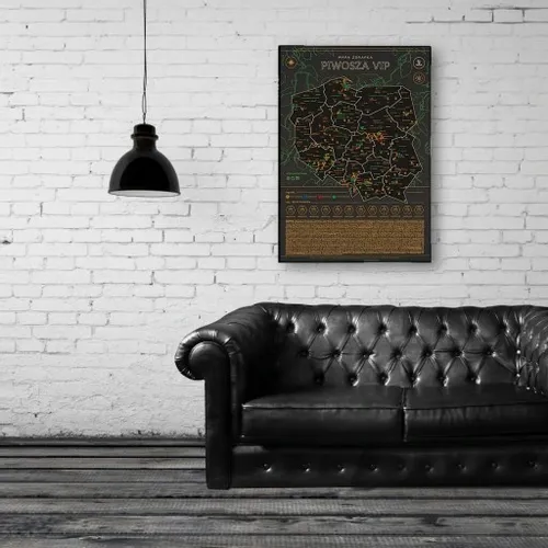 Prezent dla Piwosza: Mapa Zdrapka Piwosza w czarnej ramie na Arena.pl