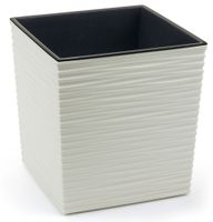 DONICZKA DONICA PLASTIK 30x30cm KREMOWY NA ZEWNĄTRZ WEWNĄTRZ