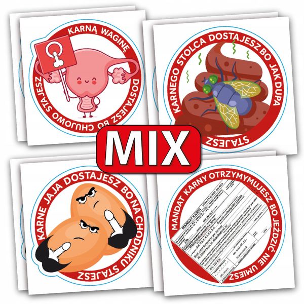 NAKLEJKI KARNE WLEPKI MIX 50 szt zdjęcie 1