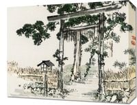Obraz 50x40cm Shrine Gate, Kōno Bairei Japoński Vintage do Salonu