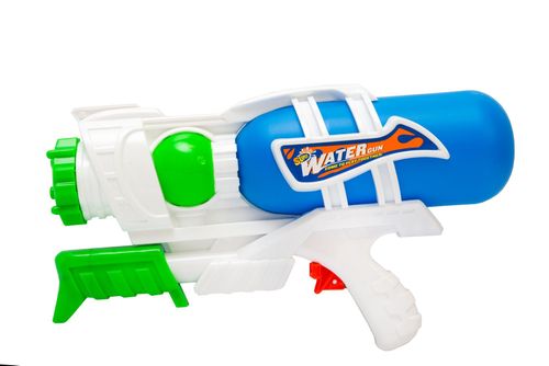 Duży pistolet na wodę 27 cm z pompką, niebieski na Arena.pl
