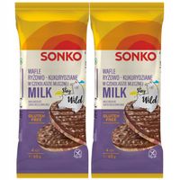 Sonko Wafle ryżowo-kukurydziane w czekoladzie mlecznej 65 g  x 2 sztuk