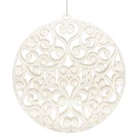 Zawieszka choinkowa kremowa okrągła dekoracja na choinkę 9 cm