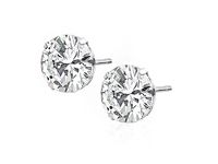 Delikatne okrągłe srebrne kolczyki białe cyrkonie srebro 925 1COW10E