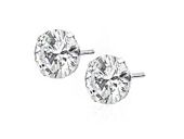 Delikatne okrągłe srebrne kolczyki białe cyrkonie srebro 925 1COW10E