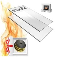 SZYBA DO KOMINKA WYMIAR 51x32 ŻAROODPORNA SZKŁO DO KOMINKA PIECA KOZY