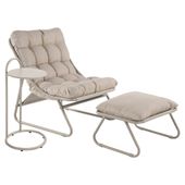 FOTEL OGRODOWY CLOUD Z PODNÓŻKIEM I STOLIKIEM