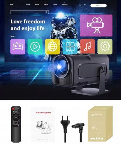 PROJEKTOR HY320 MINI RZUTNIK PRZENOŚNY ANDROID HD SMART TV NAJNOWSZA WERSJA na Arena.pl