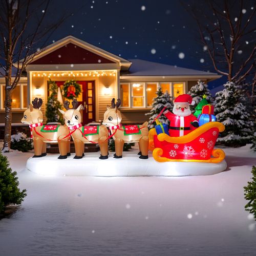 mikołaj nadmuchiwany dekoracja świąteczna sanie renifer dmuchaniec jumihome na Arena.pl