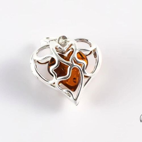 Naszyjnik Sekretnik Srebrny z Bursztynem na Arena.pl