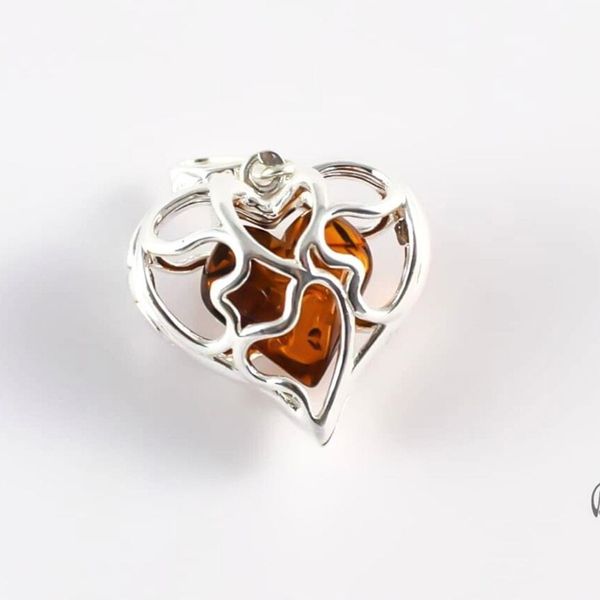 Naszyjnik Sekretnik Srebrny z Bursztynem zdjęcie 11