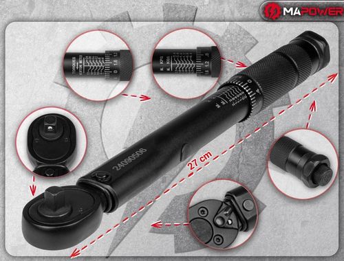 KLUCZ DYNAMOMETRYCZNY DO ROWERU 1/4' 2-24Nm CERTYFIKAT KALIBRACJI Z BLOKADĄ na Arena.pl