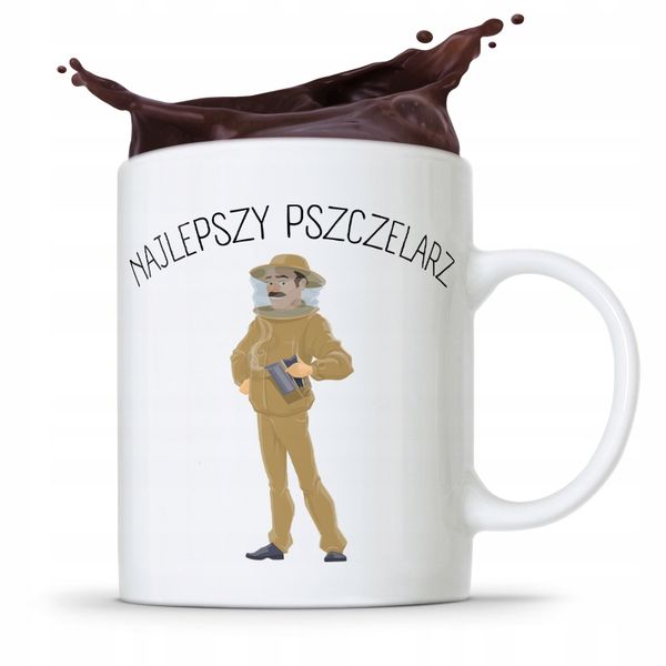 Kubek Prezent Dla Pszczelarza Najlepszy Pszczelarz Z Nadrukiem Ze Zdjęciem zdjęcie 1
