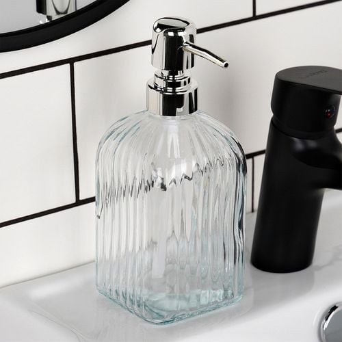 Dozownik Łazienkowy Kuchenny na Mydło w Płynie Żelu Pojemnik Szklany 550 ml na Arena.pl