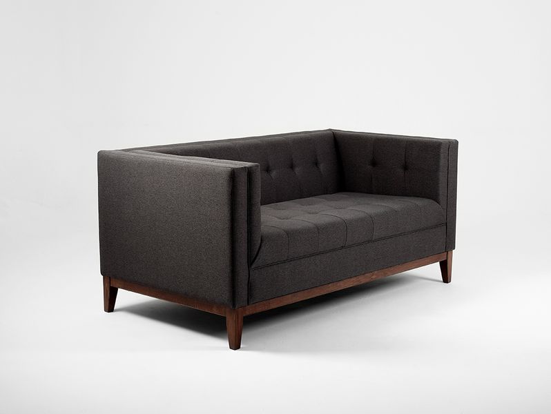 Sofa by-TOM 2 osobowa - czarny, orzech zdjęcie 1