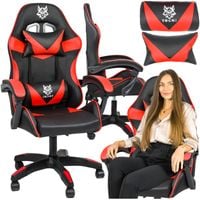 fotel gamingowy hero czarno-czerwony krzesło obrotowe do biurka biurowe