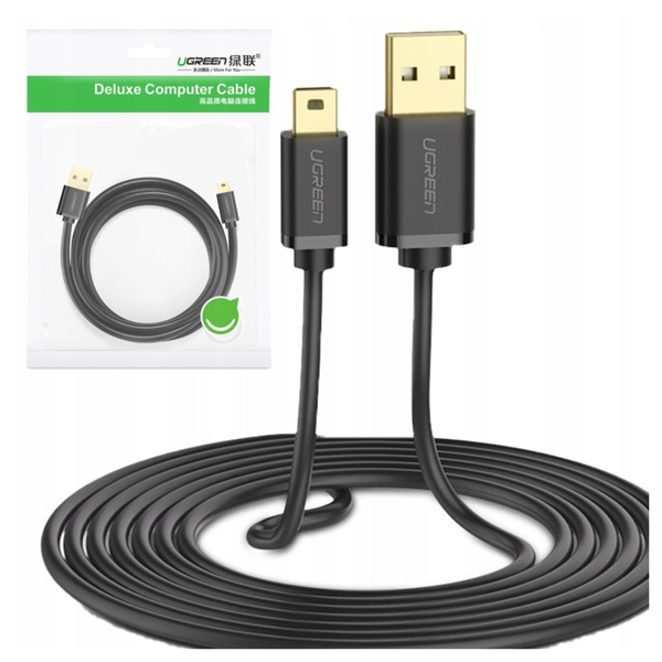 Kabel USB do Mini USB UGREEN US132, 1.5m (czarny) zdjęcie 1