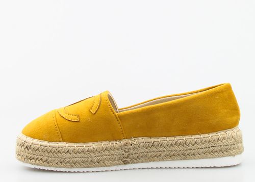 ŻÓŁTE ESPADRYLE PLATFORMY MODNE ZAMSZ LOGO 38 na Arena.pl