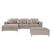 Narożnik z otomaną prawostronny beżowy OSLO