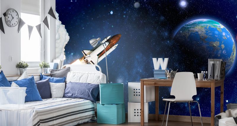 Fototapeta RAKIETA Ziemia Planeta Kosmos Gwiazdy 270cm x 180cm zdjęcie 4